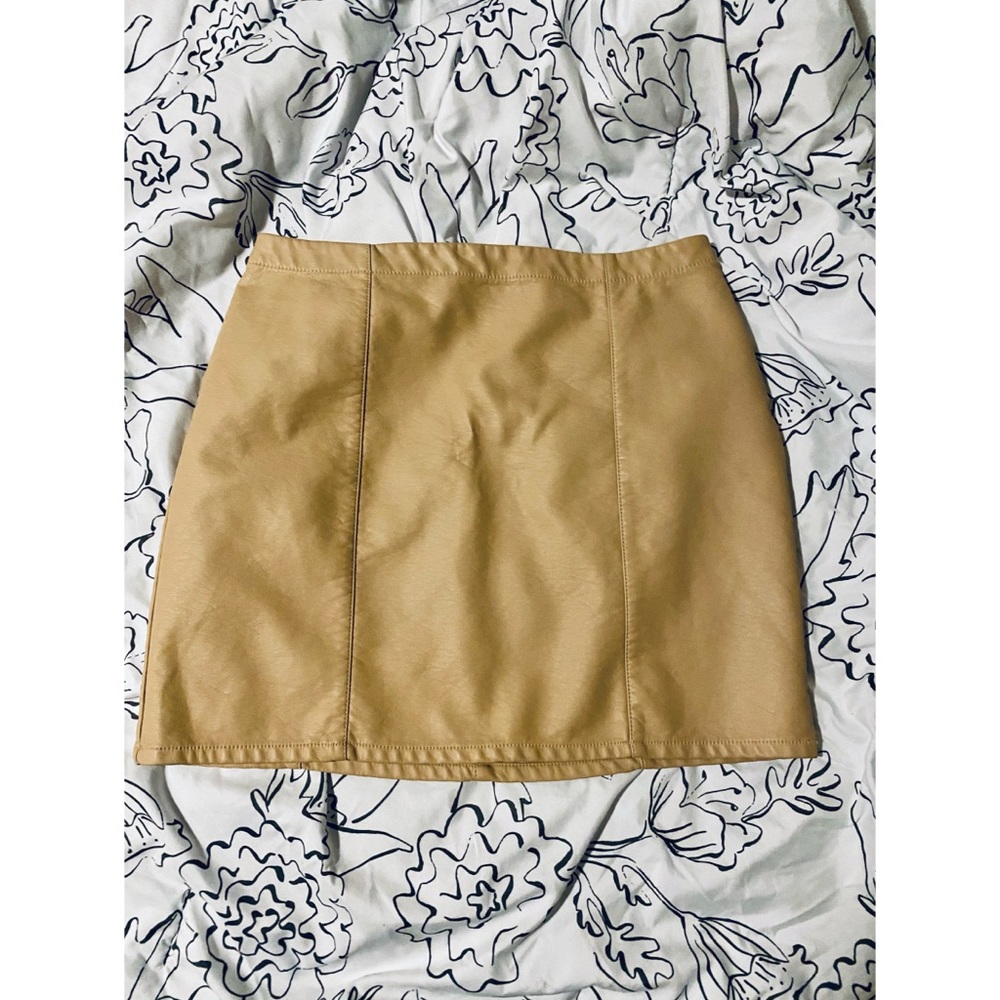 Forever21 Faux Leather Tan Pencil Skirt